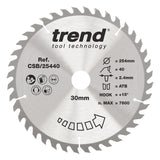 Trend 254mm x 30mm x 40T General Purpose Circular Saw Blade