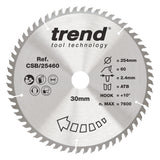 Trend 254mm x 30mm x 60T Wood Circular Saw Blade