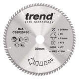 Trend 254mm x 30mm x 80T Wood Circular Saw Blade