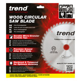 Trend 260mm x 30mm x 80T Wood Circular Saw Blade