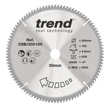 Trend 300mm x 30mm x 100T Fine Cut Off Circular Saw Blade