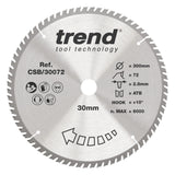 Trend 300mm x 30mm x 72T Fine Cut Off Circular Saw Blade