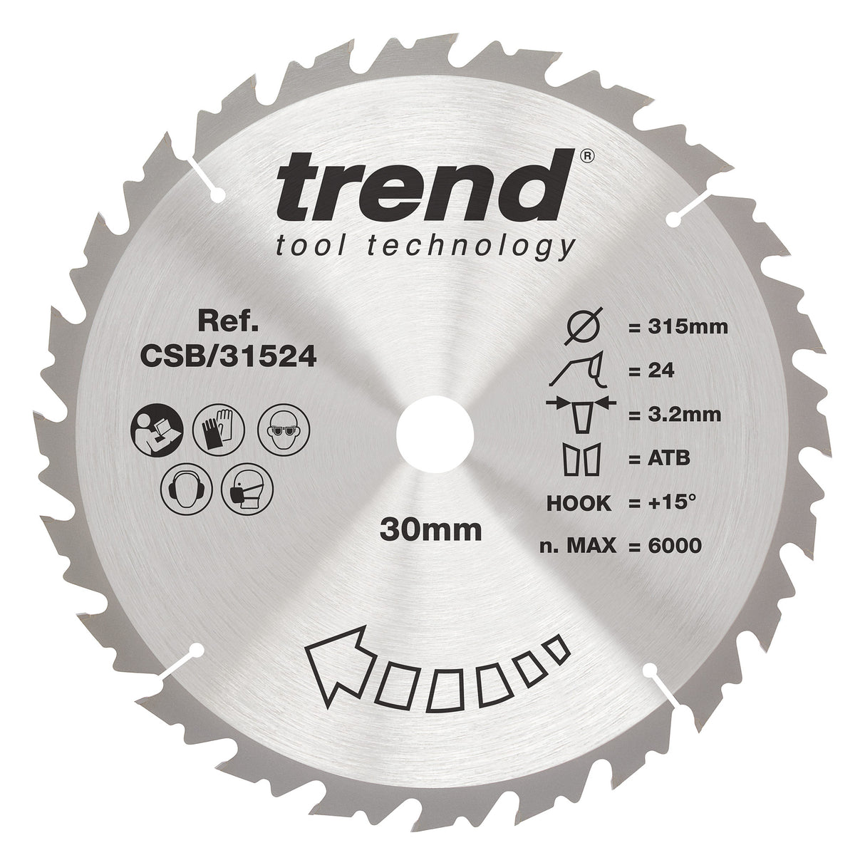 Trend 315mm x 30mm x 24T Ripping Circular Saw Blade