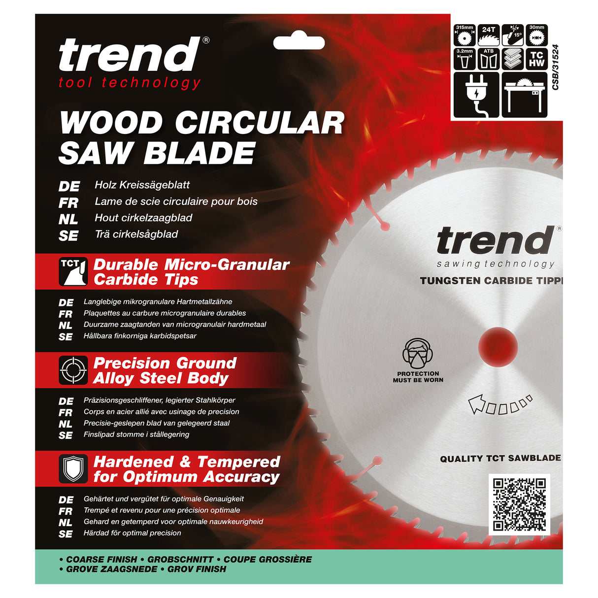 Trend 315mm x 30mm x 24T Ripping Circular Saw Blade