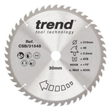 Trend 315mm x 30mm x 48T General Purpose Circular Saw Blade