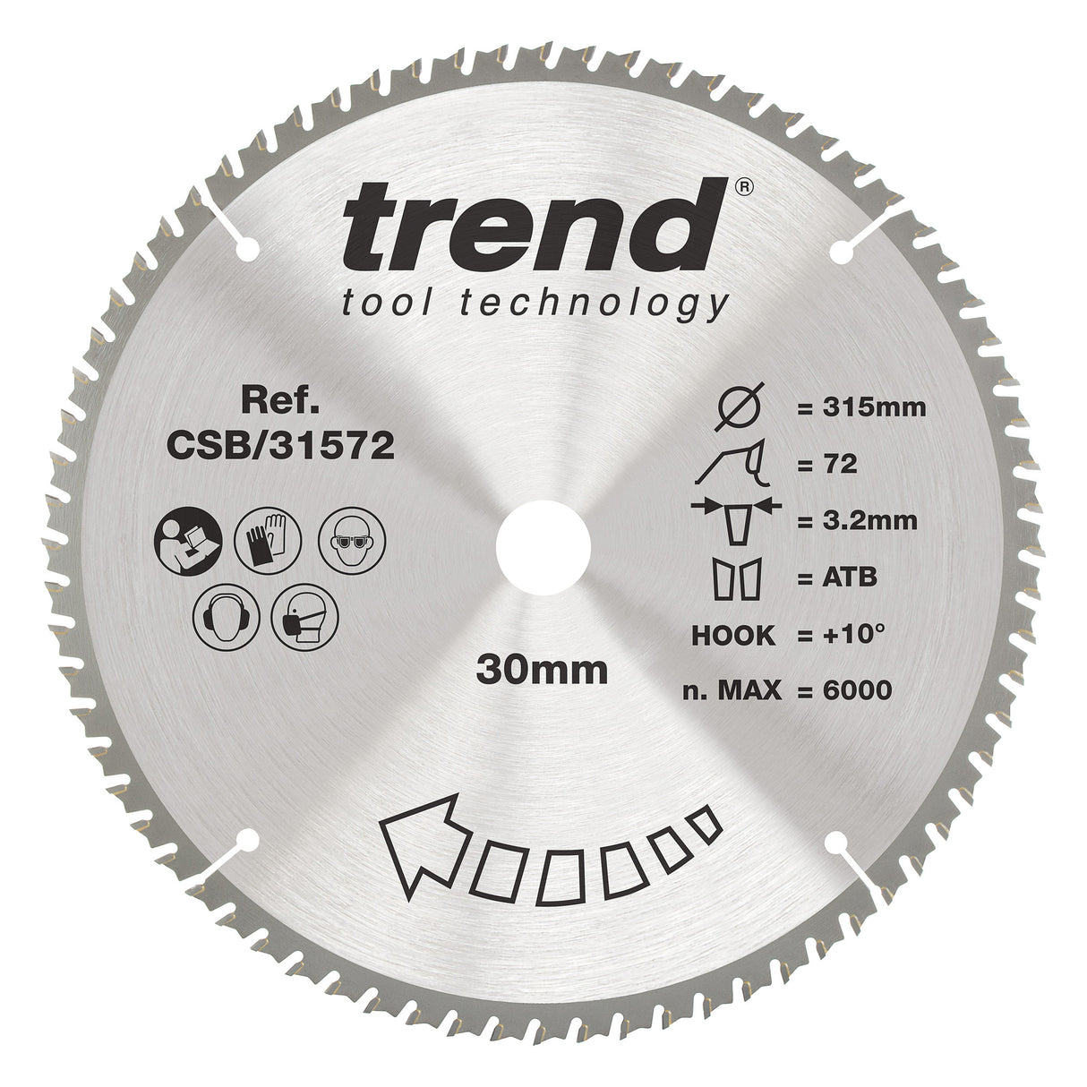 Trend 315mm x 30mm x 72T Wood Circular Saw Blade