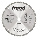 Trend 315mm x 30mm x 72T Wood Circular Saw Blade