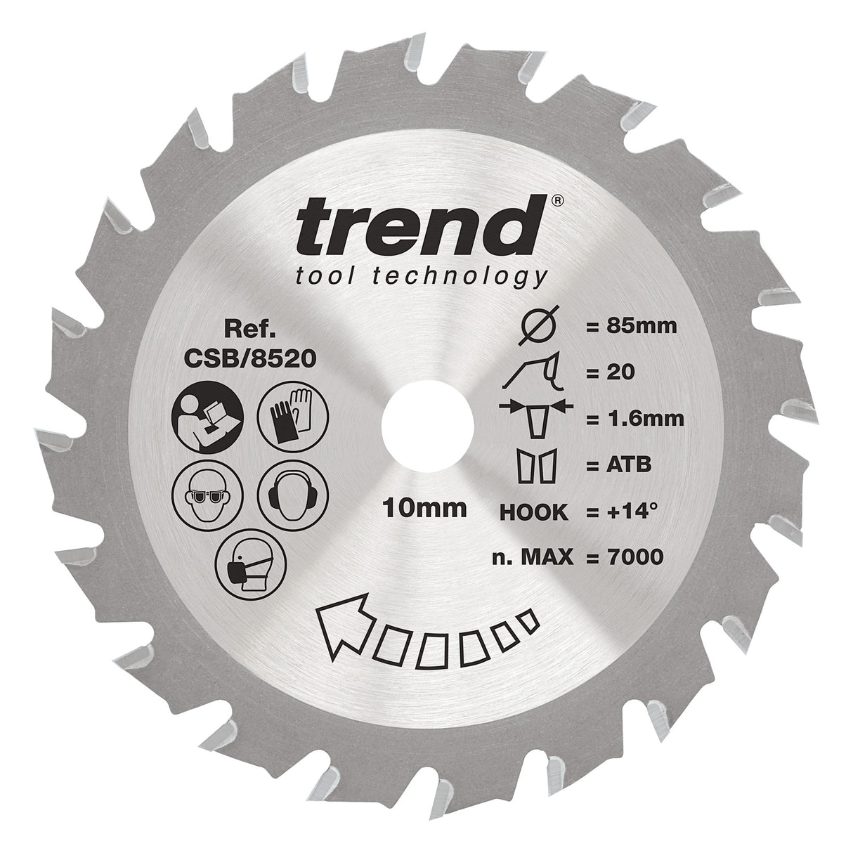 Trend 85mm x 10mm x 20T General Purpose Circular Saw Blade