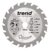 Trend 85mm x 10mm x 20T General Purpose Circular Saw Blade