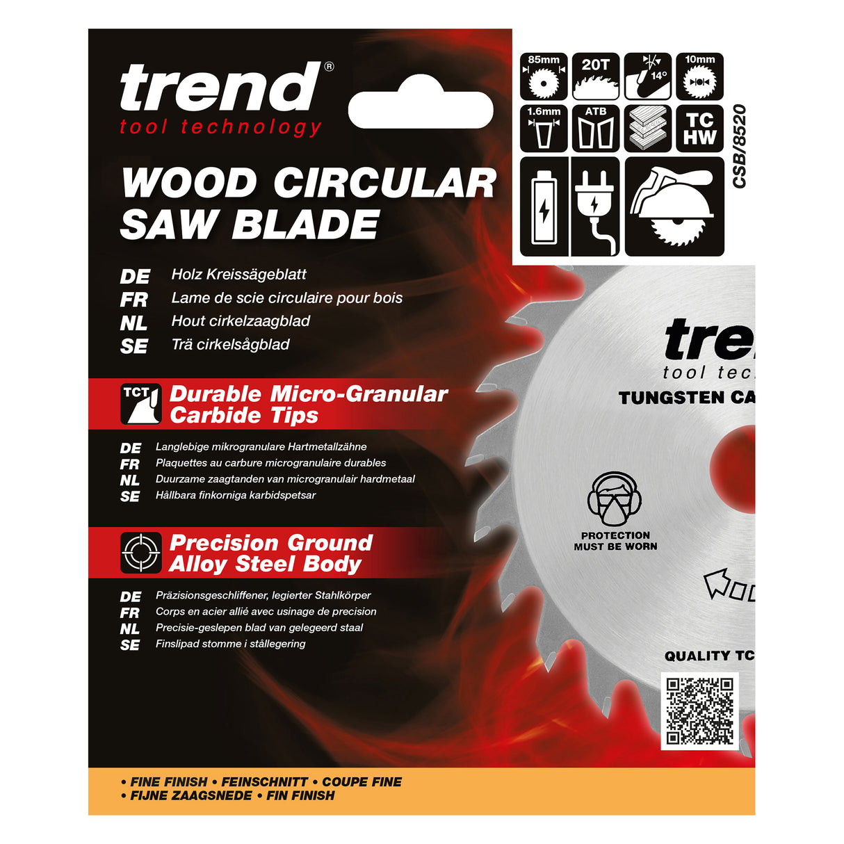 Trend 85mm x 10mm x 20T General Purpose Circular Saw Blade
