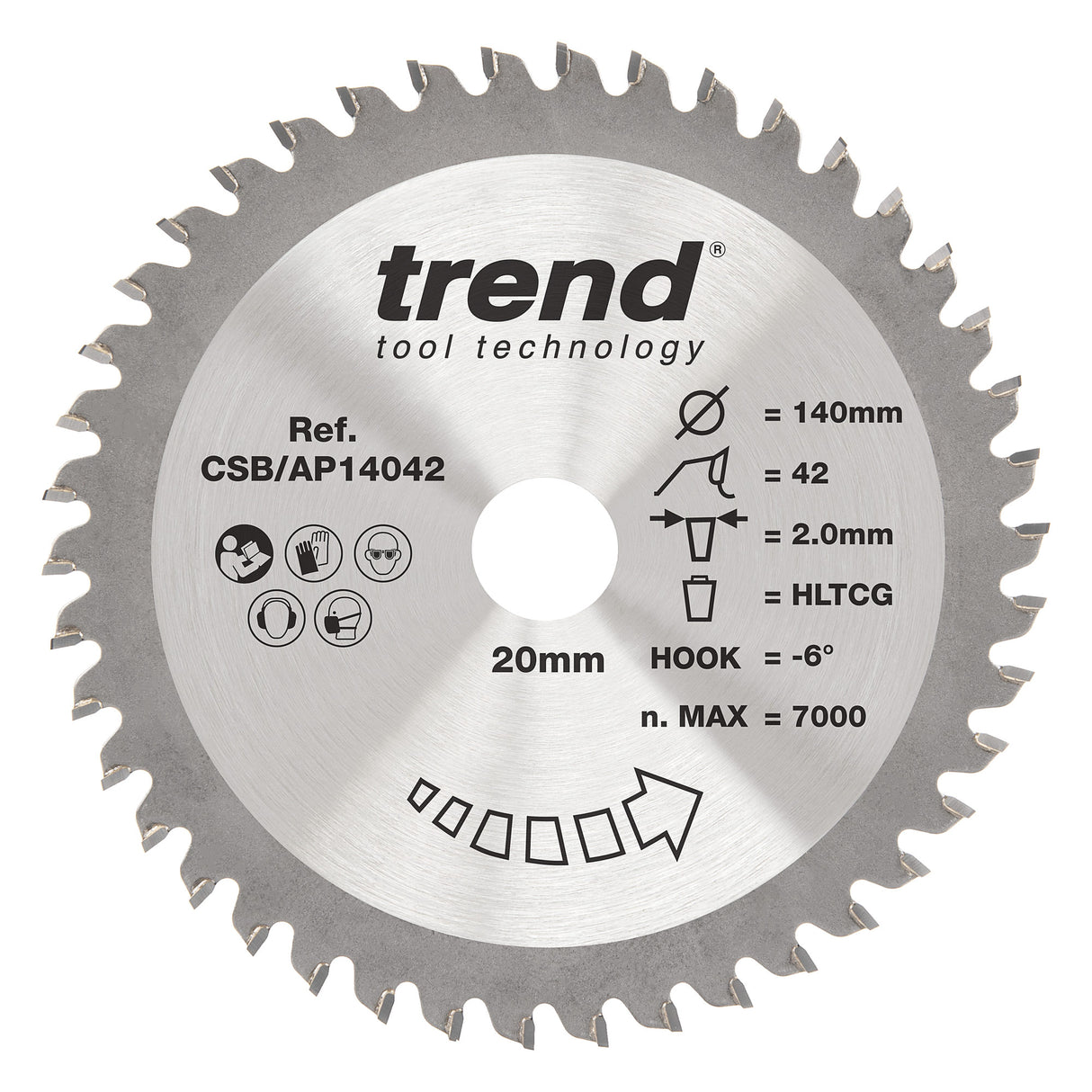 Trend 140mm x 20mm x 42T Aluminium/Plastic Circular Saw Blade