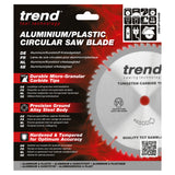 Trend 184mm x 20mm x 58T Aluminium/Plastic Circular Saw Blade