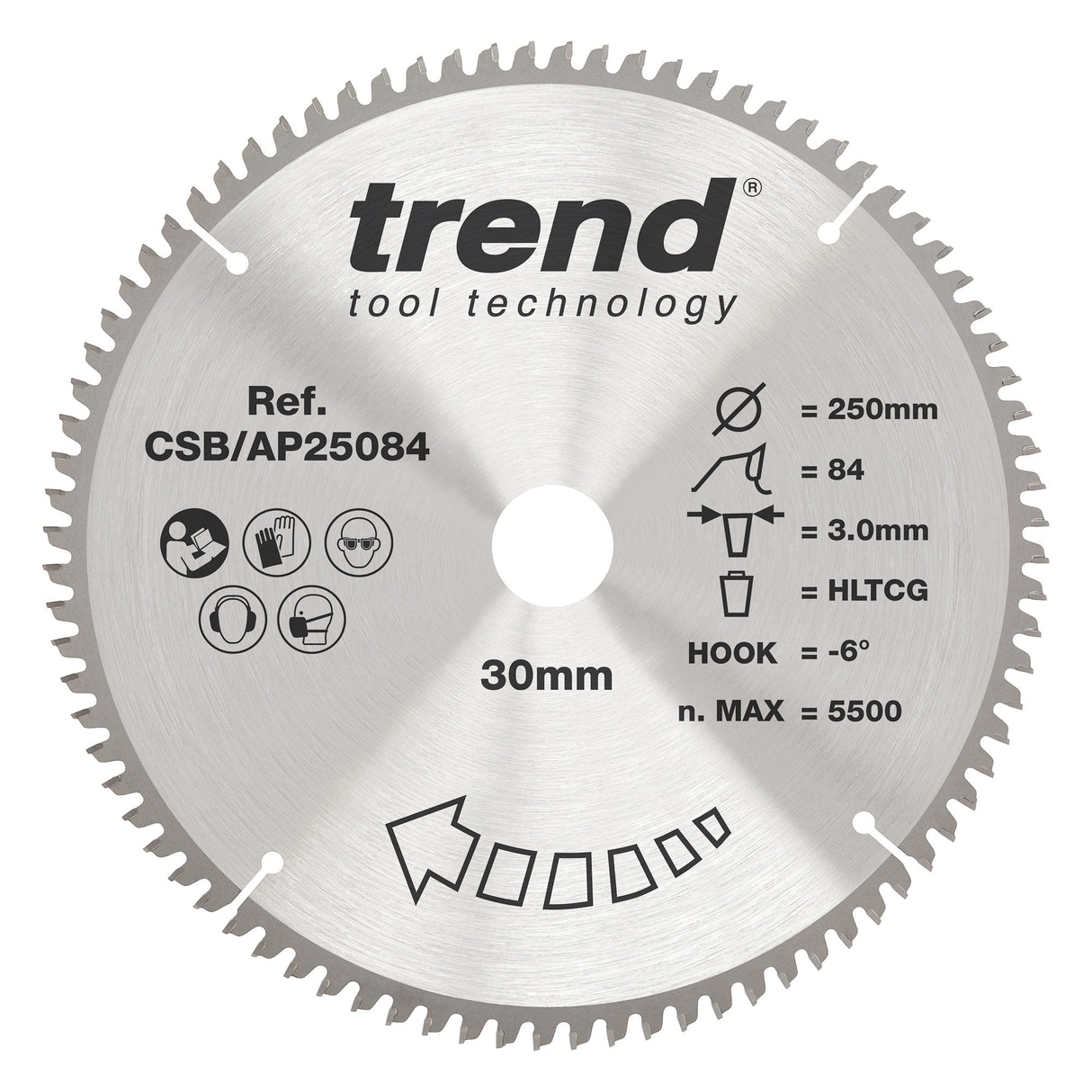 Trend 250mm x 30mm x 84T Aluminium/Plastic Circular Saw Blade