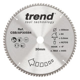 Trend 305mm x 30mm x 84T Aluminium/Plastic Circular Saw Blade