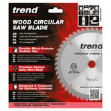 Trend 185mm x 20mm x 24T Wood Cordless Mitre Saw Blade