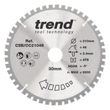 Trend 210mm x 30mm x 48T Wood Mitre Saw Blade