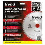 Trend 210mm x 30mm x 60T Wood Mitre Saw Blade