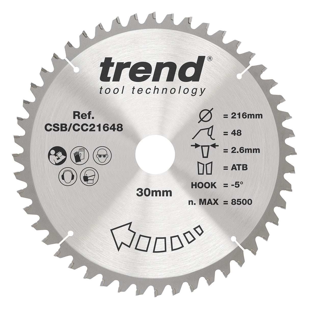 Trend 216mm x 30mm x 48T General Purpose Mitre Saw Blade