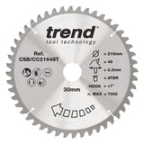 Trend 216mm x 30mm x 48T General Purpose Cordless ATBR Mitre Saw Blade