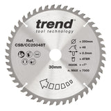 Trend 250mm x 30mm x 48T Wood Cordless ATBR Mitre Saw Blade
