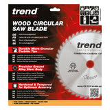 Trend 250mm x 30mm x 60T Wood Cordless ATBR Mitre Saw Blade