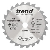 Trend 254mm x 30mm x 24T Ripping Mitre Saw Blade