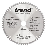 Trend 254mm x 30mm x 60T Wood Mitre Saw Blade