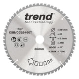 Trend 254mm x 30mm x 60T Wood Cordless Mitre Saw Blade