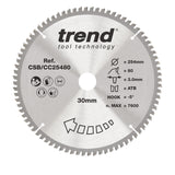 Trend 254mm x 30mm x 80T Fine Cut Off Mitre Saw Blade