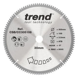 Trend 305mm x 30mm x 108T Fine Cut Off Mitre Saw Blade