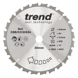 Trend 305mm x 30mm x 24T Ripping Mitre Saw Blade
