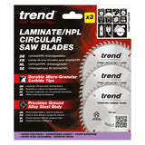 Trend 3-Piece 160mm x 20mm x 48T Laminate / HPL Circular Saw Blade Set