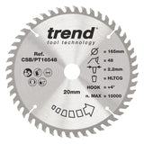 Trend 165mm x 20mm x 48T Laminate/HPL Circular Saw Blade