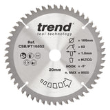 Trend 168mm x 20mm x 52T Laminate/HPL Circular Saw Blade