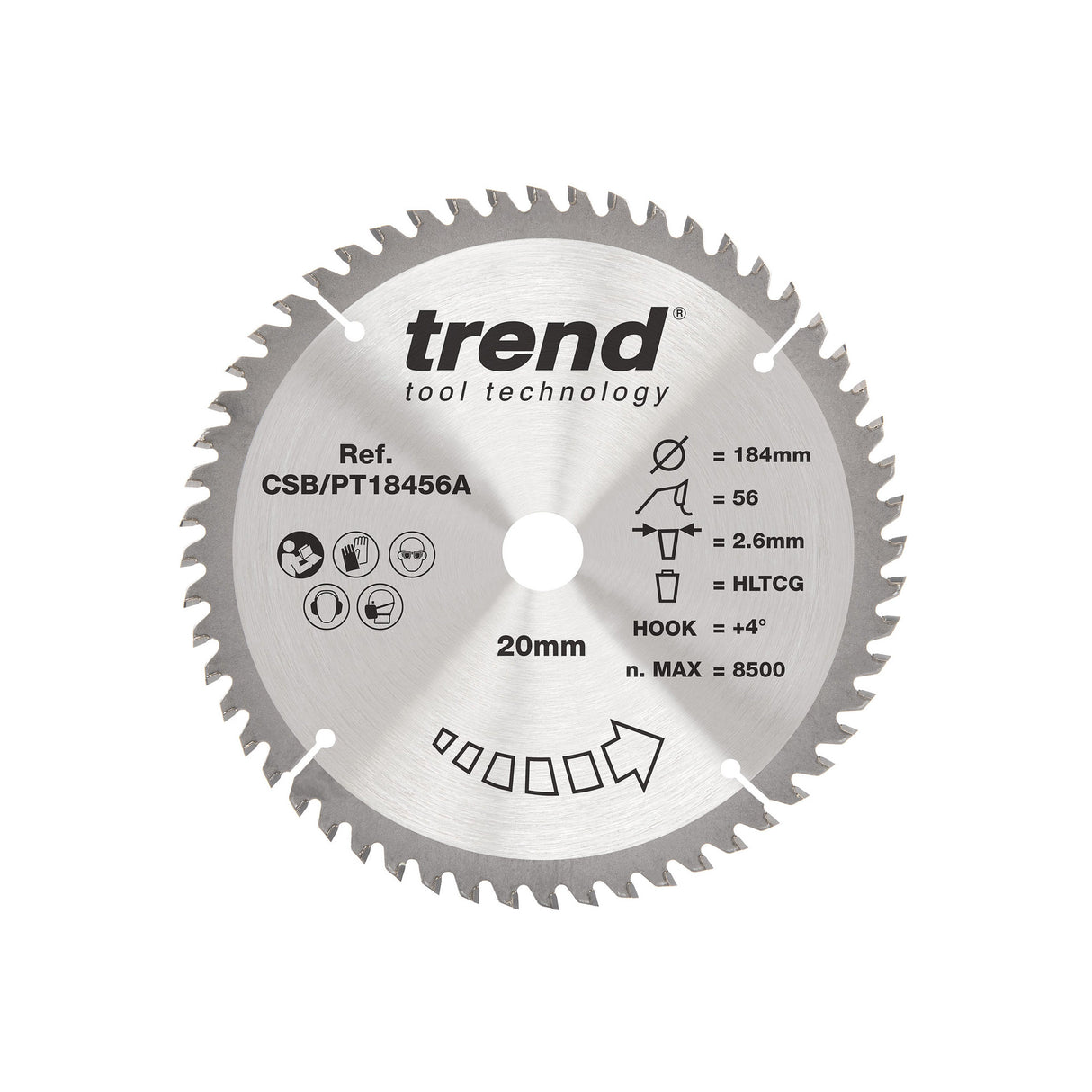 Trend 184mm x 20mm x 56T Laminate/HPL Circular Saw Blade
