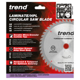 Trend 185mm x 30mm x 56T Laminate/HPL Circular Saw Blade