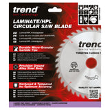 Trend 190mm x 20mm x 60T Laminate/HPL Circular Saw Blade