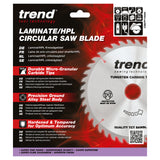 Trend 190mm x 30mm x 60T Laminate/HPL Circular Saw Blade