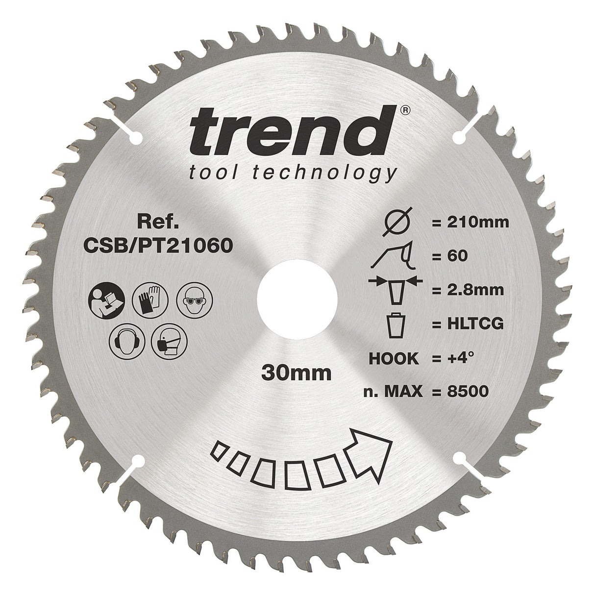 Trend 210mm x 30mm x 60T Laminate/HPL Circular Saw Blade