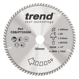 Trend 250mm x 30mm x 80T Laminate/HPL Circular Saw Blade