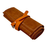 En Mina 7 Pocket Carving Tool Roll Tan Leather