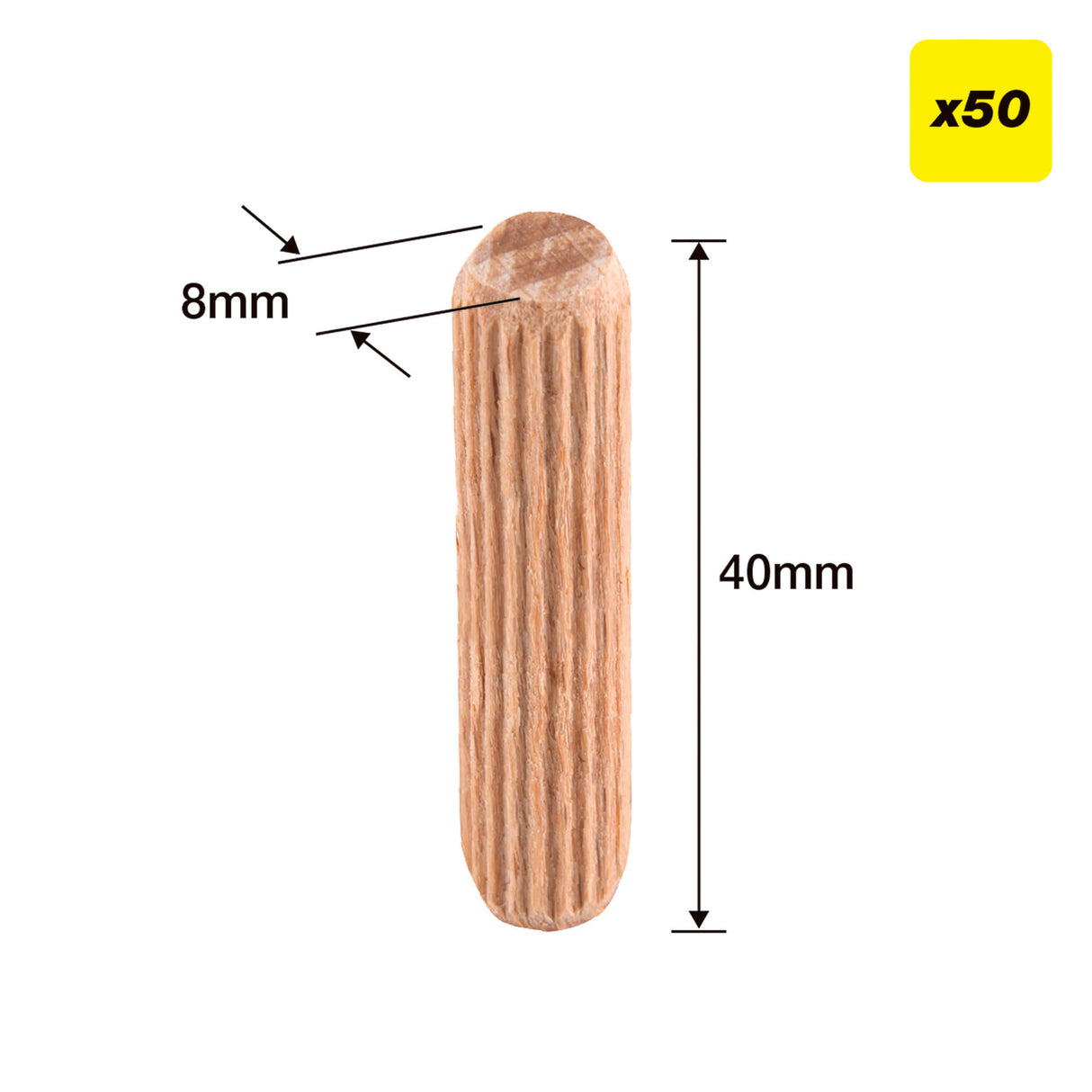 Trend 8 x 40mm Wooden Dowels