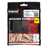 Trend 8 x 40mm Wooden Dowels