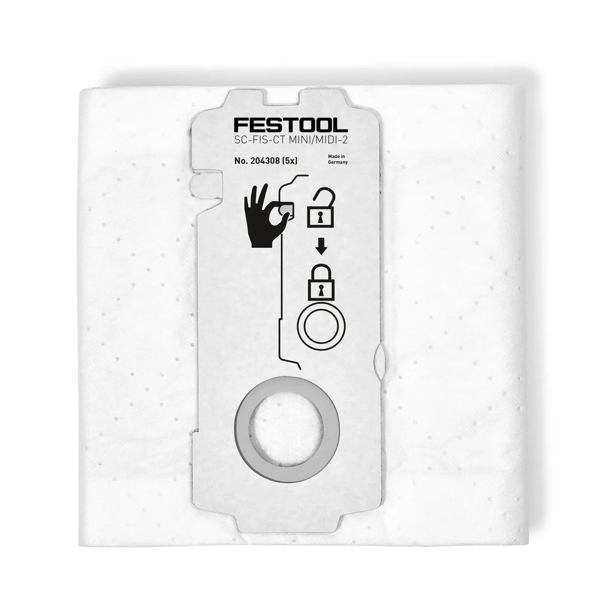 Festool Replacement Selfclean Filter Bags for CT 15/MIDI 2 Pack of 5