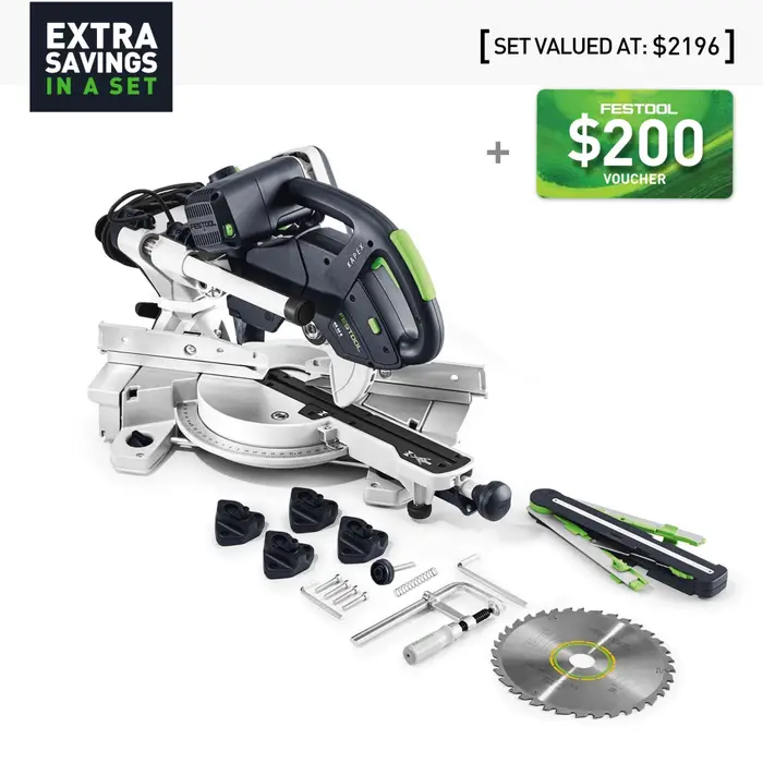 Festool KS 60 KAPEX 216mm Slide Compound Mitre Saw with LED Spotlight