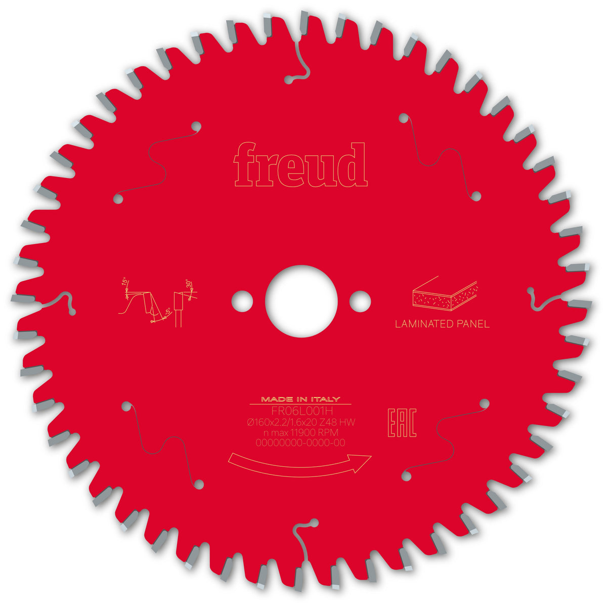 Freud 160 x 20 x 2.2 x 48T Laminated Panel Saw Bladesuits Handheld and