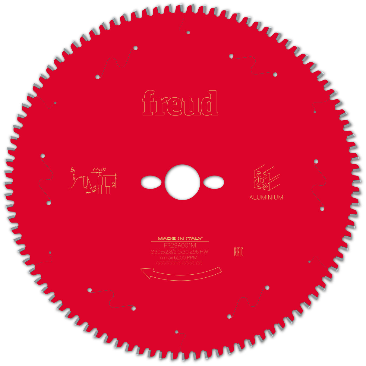 Freud 305 x 30 x 2.8 x 96T Aluminium Circular Saw Blade suits Mitre Saws