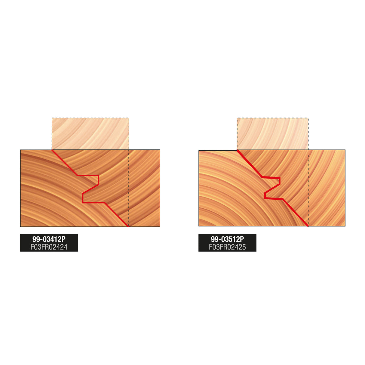 Freud Lock Mitre Router Bits 45 Degree 1/2in Shank top view on white background
