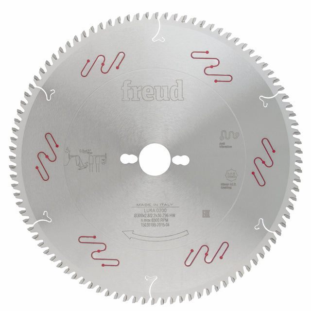 Freud 300mm Plastic Cut Off Saw Blade with Micro-Grain Carbide - Close-up view
