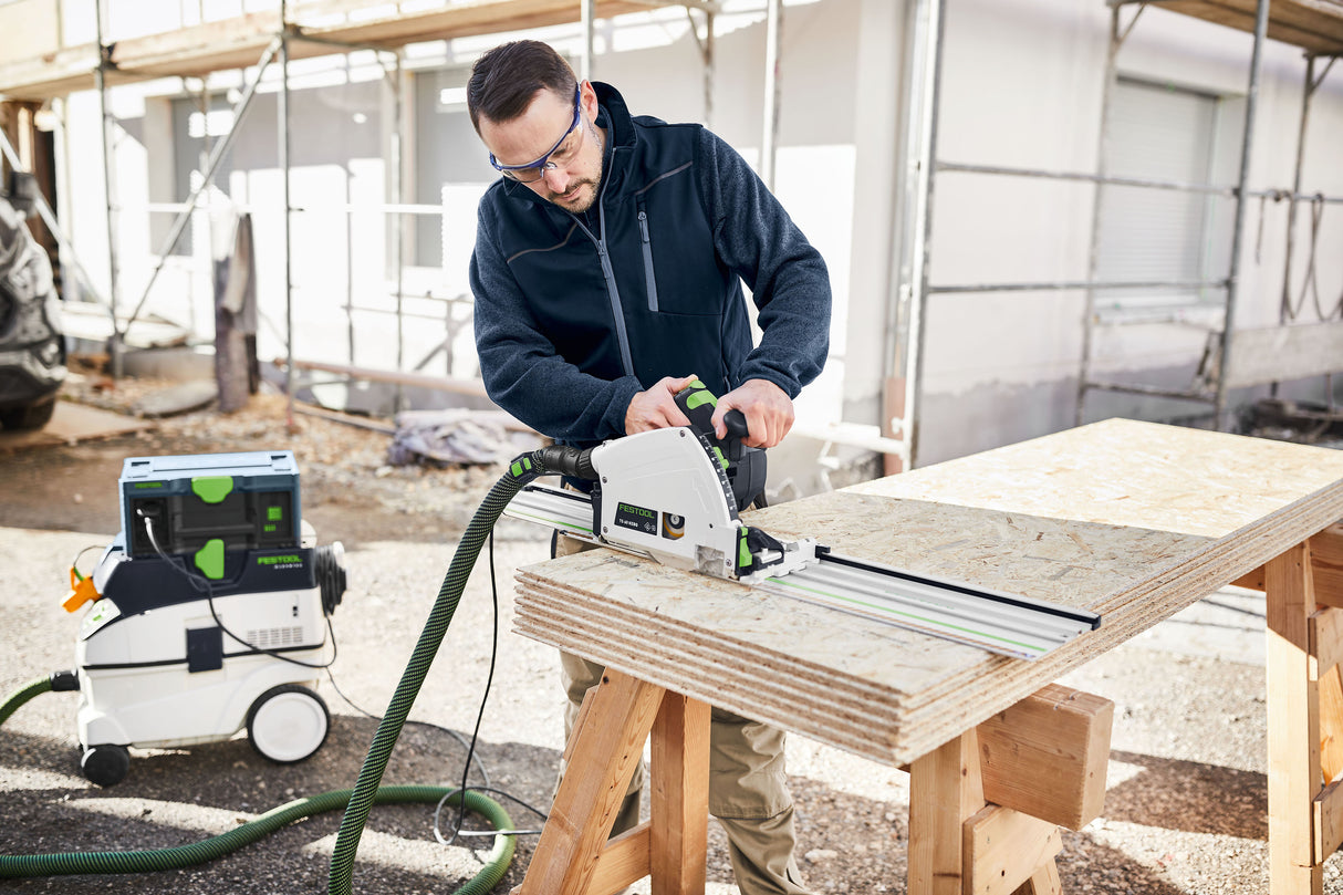 Festool TS 60K plunge cut saw with 100 Year Limited Edition Systainer & 1400mm Rail in action